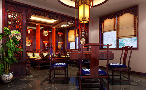 济南古典中式风格茶楼包间设计装修效果图